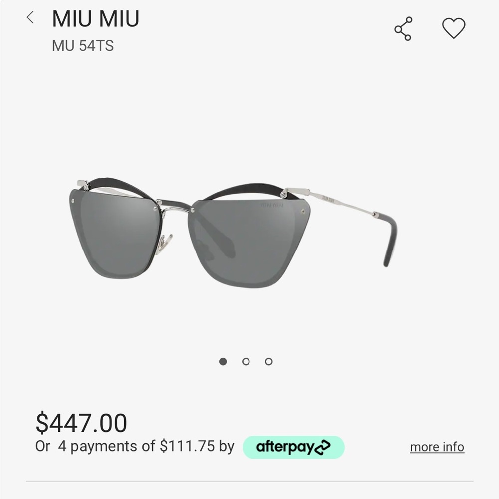 brand new miu miu glasses worn once